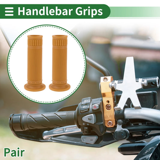 7/8" 22mm Hand Grips TPU Brown Yellow for Motorcycle