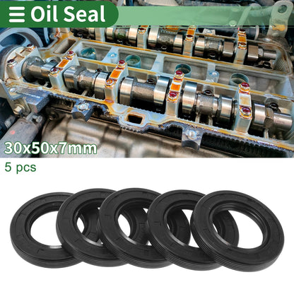 Oil Seal / 30x50x7mm / Lip Seal NBR Rubber 5 Pcs for TG4