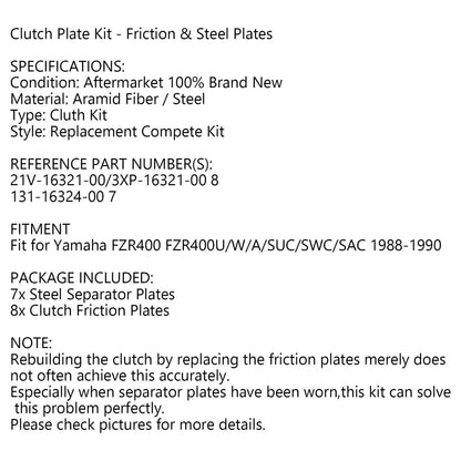 Clutch Kit for Yamaha FZR400 (1988-1990)