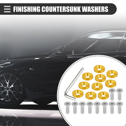 Finishing Countersunk Washers Dress Up Tool Kit Gold Tone for Car Motorcycle