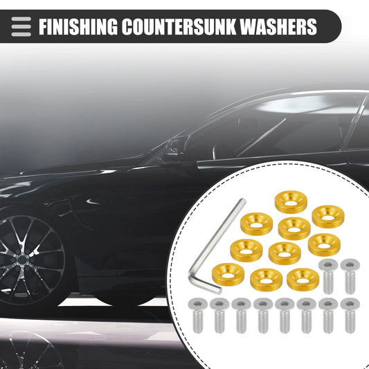Finishing Countersunk Washers Dress Up Tool Kit Gold Tone for Car Motorcycle