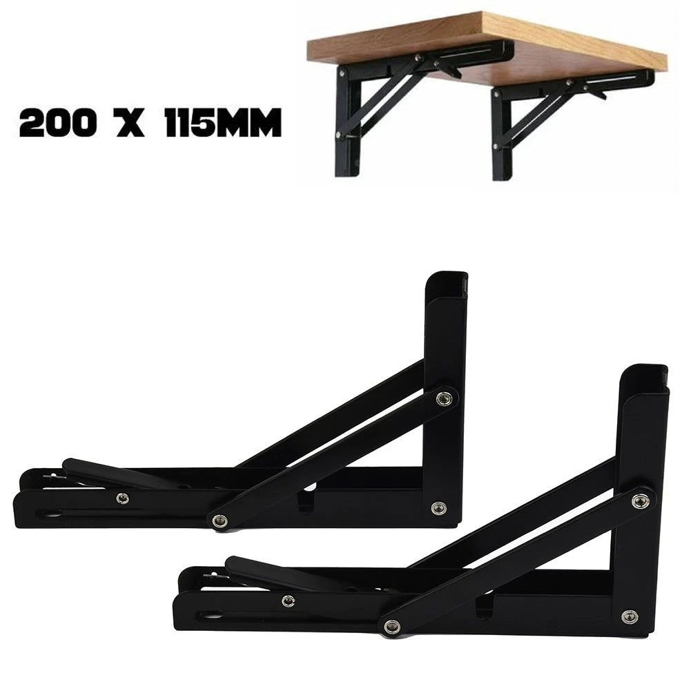 2 x Finish Folding Bracket for MOTORHOME Stainless Steel Black Campervan