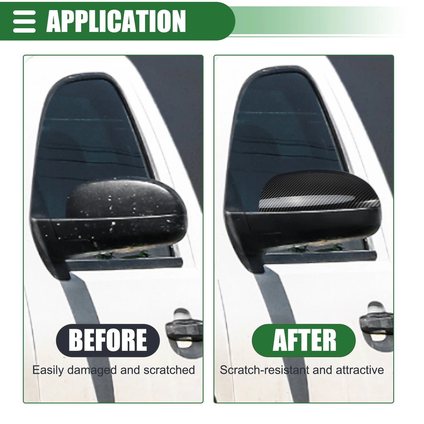 Pair Left Right Rearview Mirror Covers for Chevrolet Silverado 1500 Black