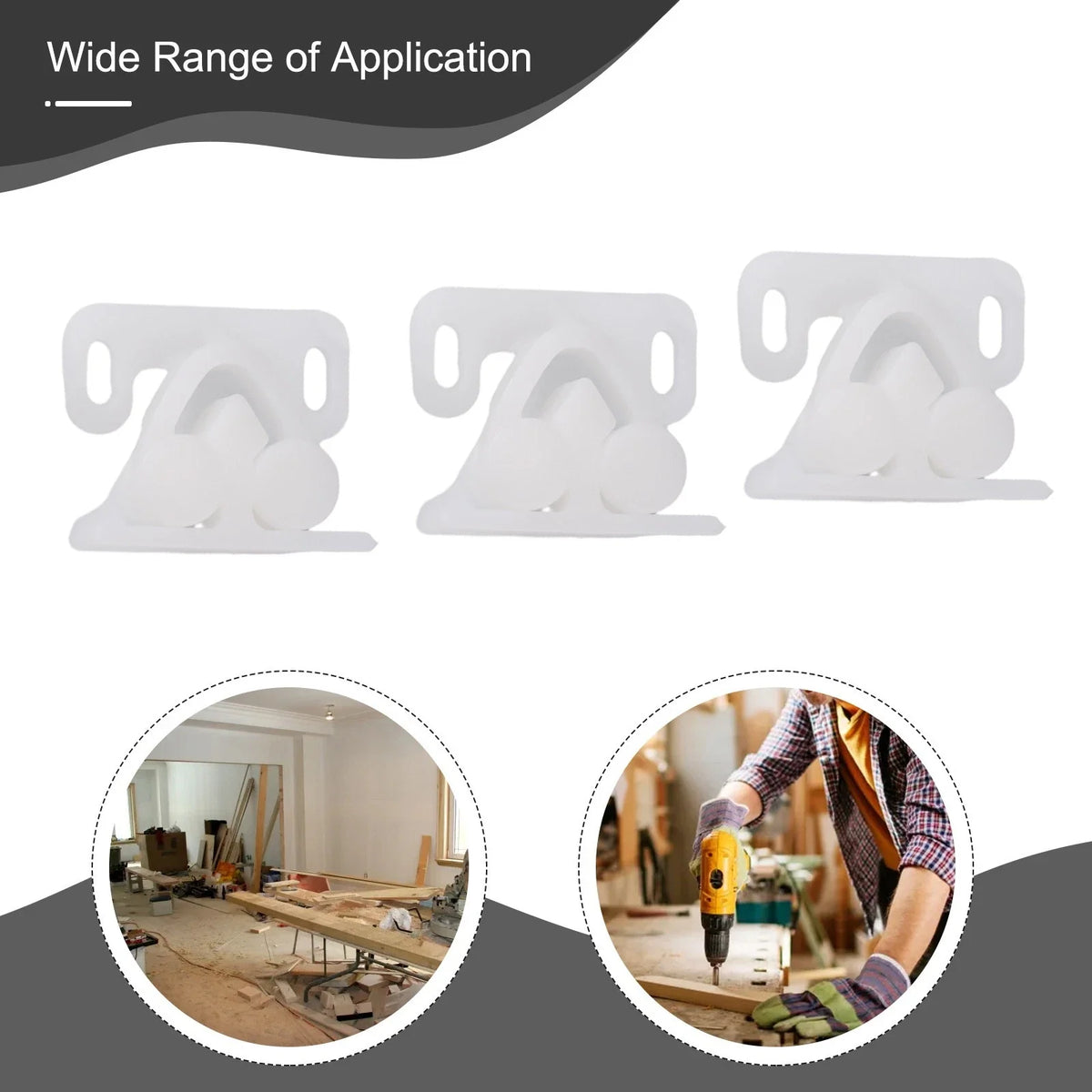 3-Pcs Marine Boat Ball-Catch Door Cupboard Roller Latch ABS Plastic