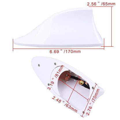 Universal White Shark Fin Antenna Cover for Car Signal Radio AM/FM Aerial