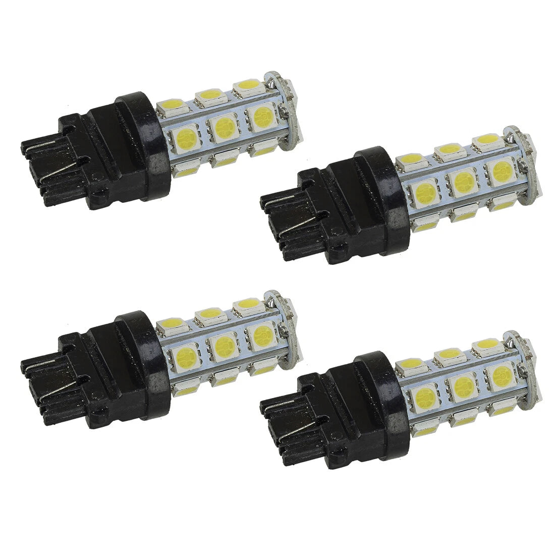 4 x White 3157 3156 LED 18SMD Tail Brake Backup Light Bulbs 8000K