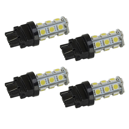 4 x White 3157 3156 LED 18SMD Tail Brake Backup Light Bulbs 8000K