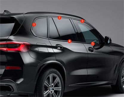 Black Stainless Steel Window Strip Glossy Black Cover Trim for BMW X5 (2014-2018)