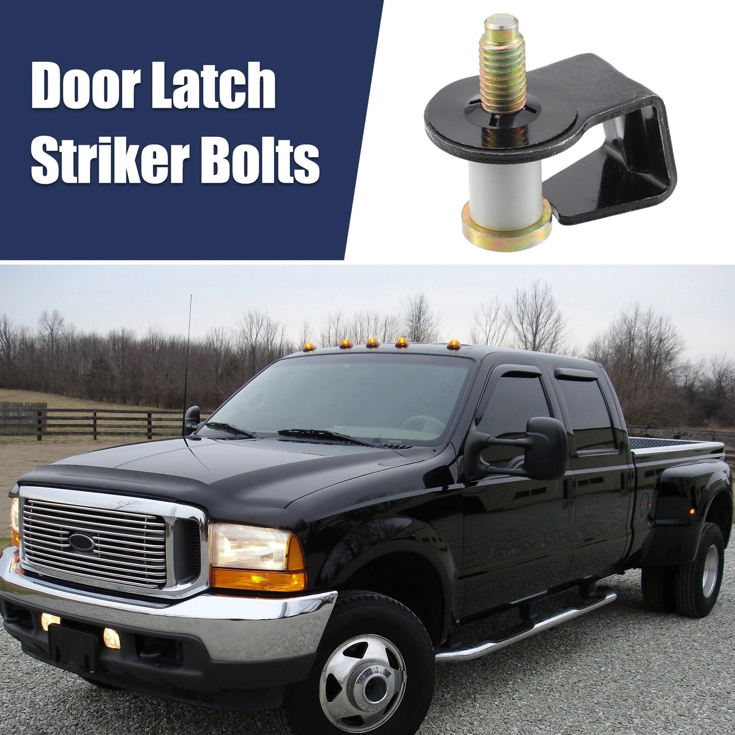 Car Door Latch Lock Striker Bolts for Ford Bronco, Mercury Capri (1980-1996)