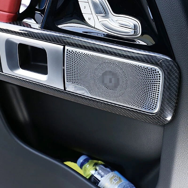 Real Carbon Fiber Inner Door Handle Frame Cover for Benz G500 G63 W464 2019-23