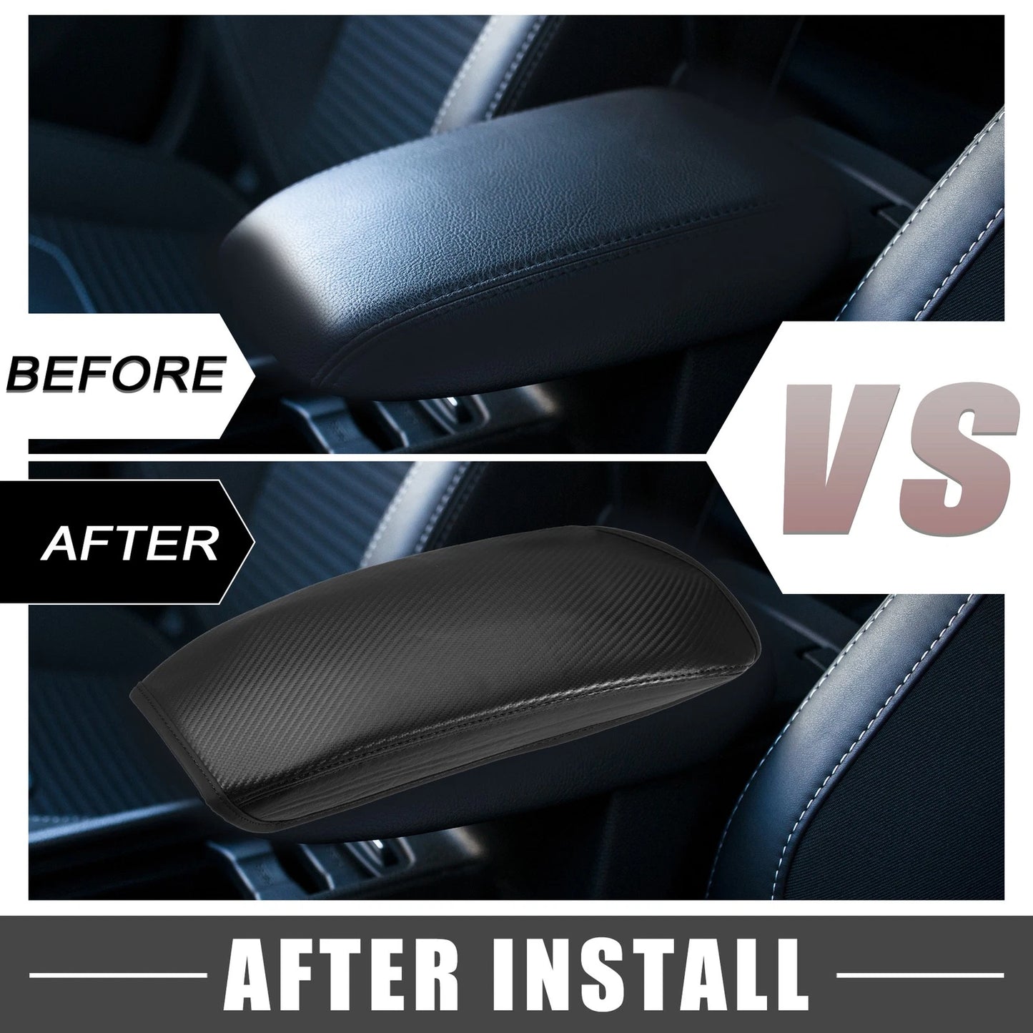 Center Console Cover for Mitsubishi Outlander 2022-2023 Faux Leather Black