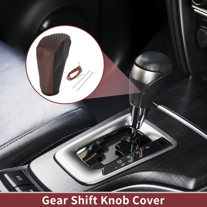 1 Pc Gear Shift Knob Cover for BMW 3 Series E90 Brown Faux Leather