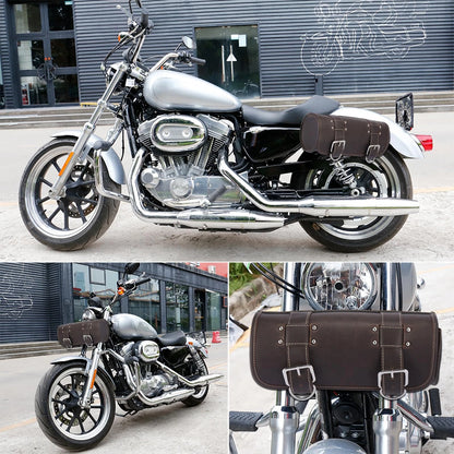 Waterproof Faux Leather Handlebar Tool Bag for Universal Motorcycle