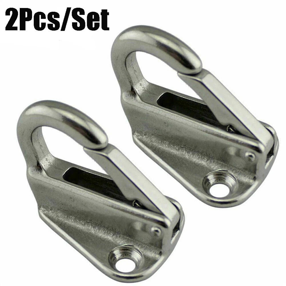 2 x 316 Stainless Steel Spring Snap Fending Hook Fender Hardware for Marine
