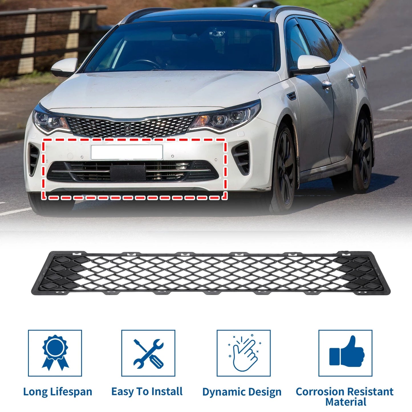 Grille for Kia Optima 2015 (1 Pcs) Front Bumper Cover