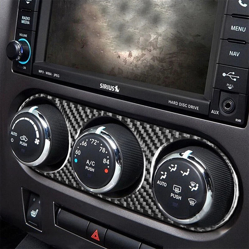 Carbon Fiber Air Conditioning Switch Panel Trim for 08-14 Dodge Challenger