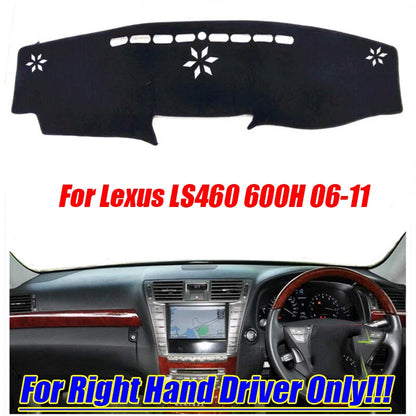 RHD Black Dash Mat Dashboard Cover Cape for Lexus LS460 600H (2006-2011)