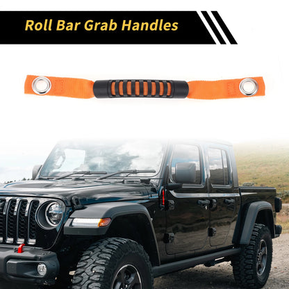 Roll Bar Grab Handles for Jeep Wrangler Roof Rope Handle Orange