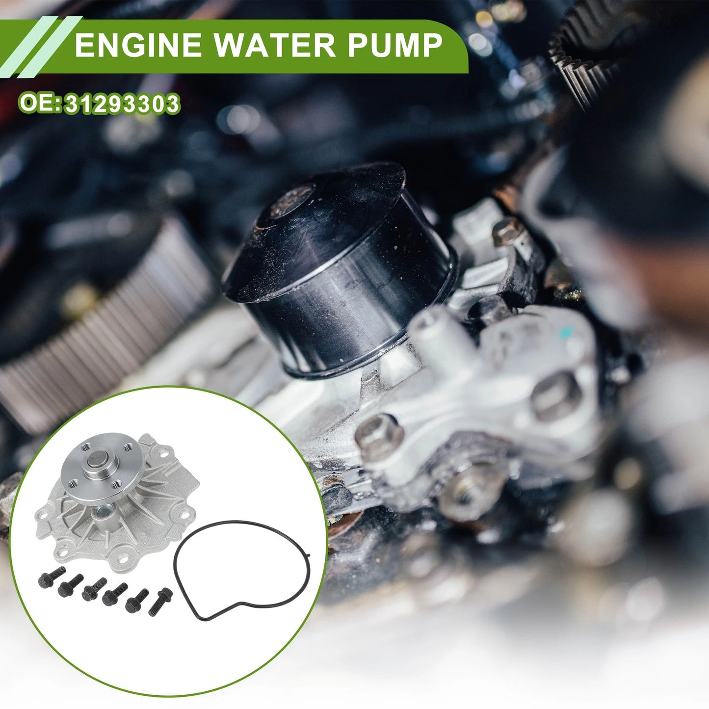 Water Pump for Volvo S60 (2010-2018) Cooling Engine Pump No.31293303
