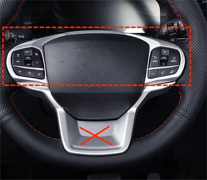 Matte Silver Steering Wheel Frame Cover Trim for Ford Explorer (2020-2023)