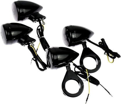 4 x 39mm Motorcycle Fork Clamp LED Turn Signal Lights for Suzuki Honda