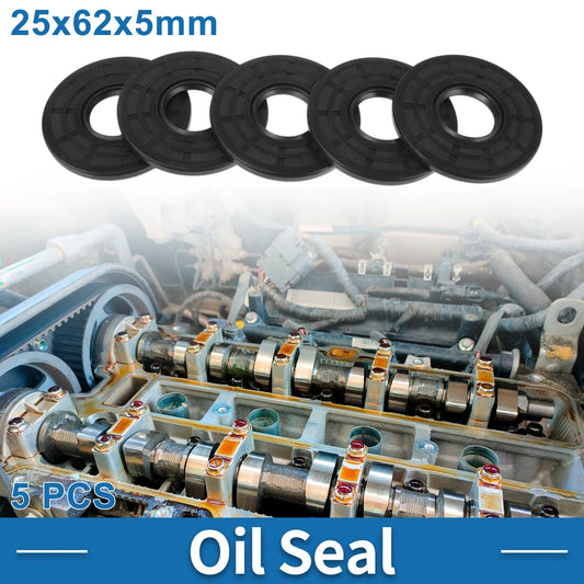 Oil Seal 5 x 25x62x5mm Black Rotary Shaft Nitrile Rubber for Make Model