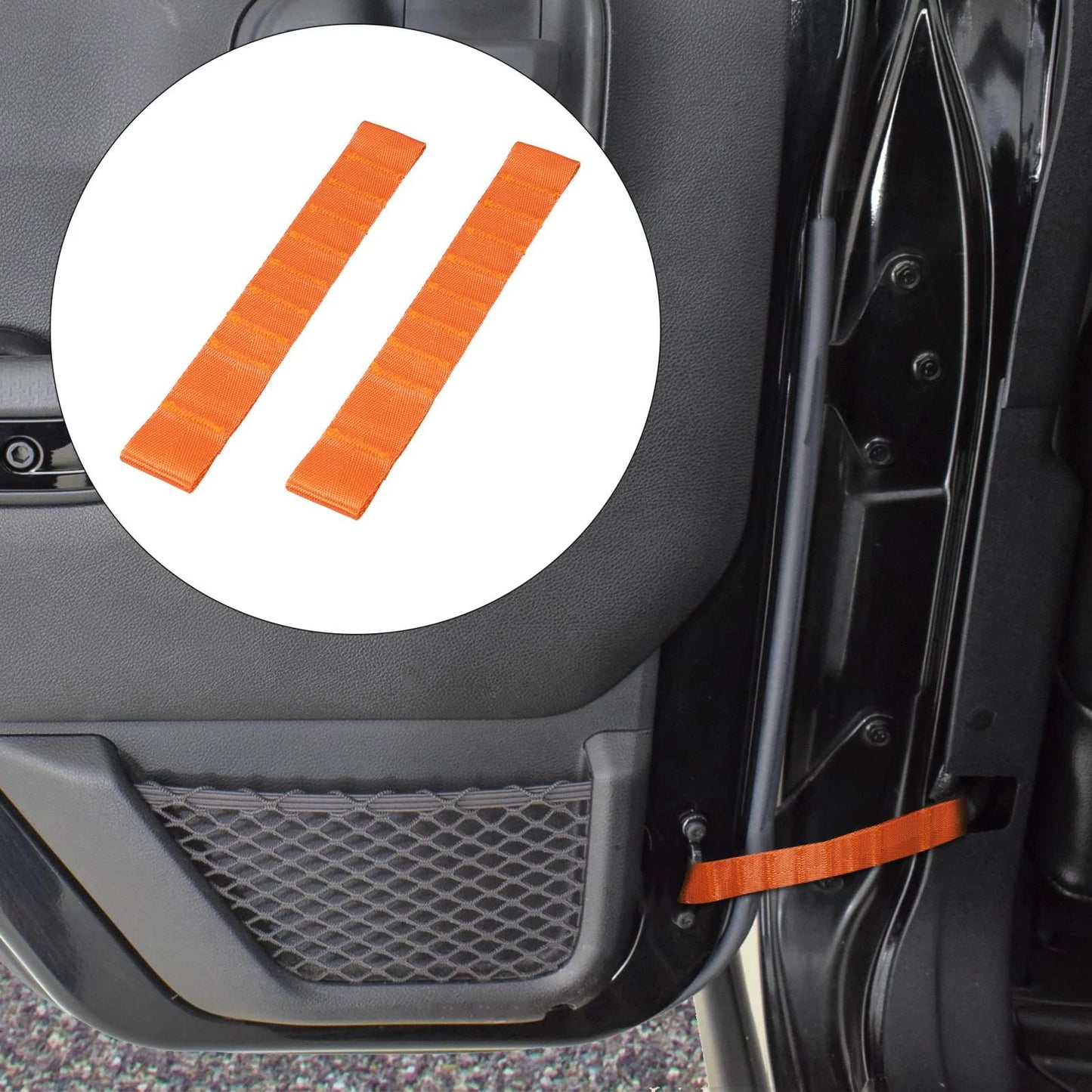 2 x Door Adjustable Limiting Straps for Jeep Wrangler TJ JK JKU JL (2000-2018)