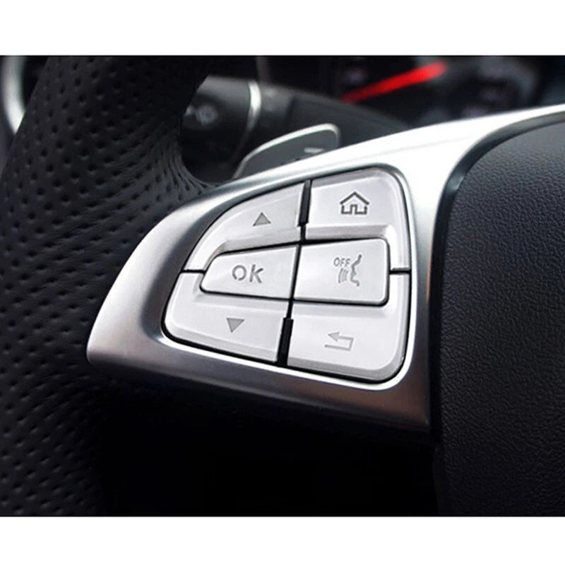 12pcs Steering Wheel Remote Buttons Cover Trim For Benz C GLC C200 C350 C300