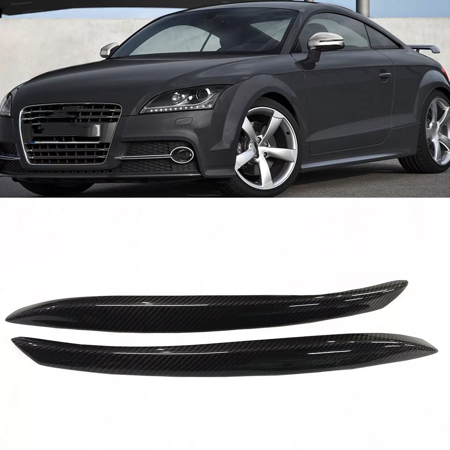 Carbon Fiber Headlight Eyelid Trim for Audi TT 8J (2007-2014)