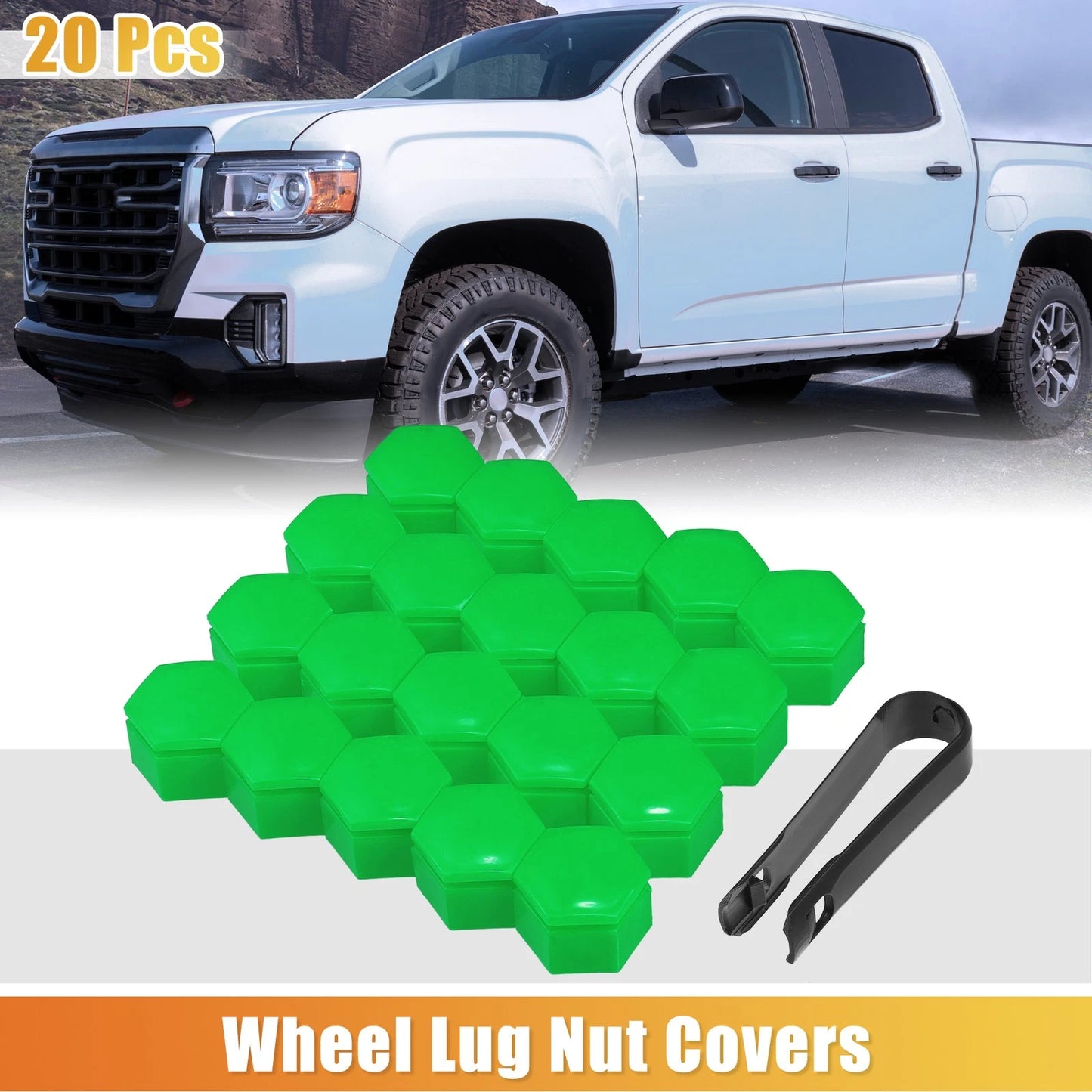 20 x 22mm Wheel Lug Nut Cover Green for Land Rover Range Rover Sport (2006–2013)