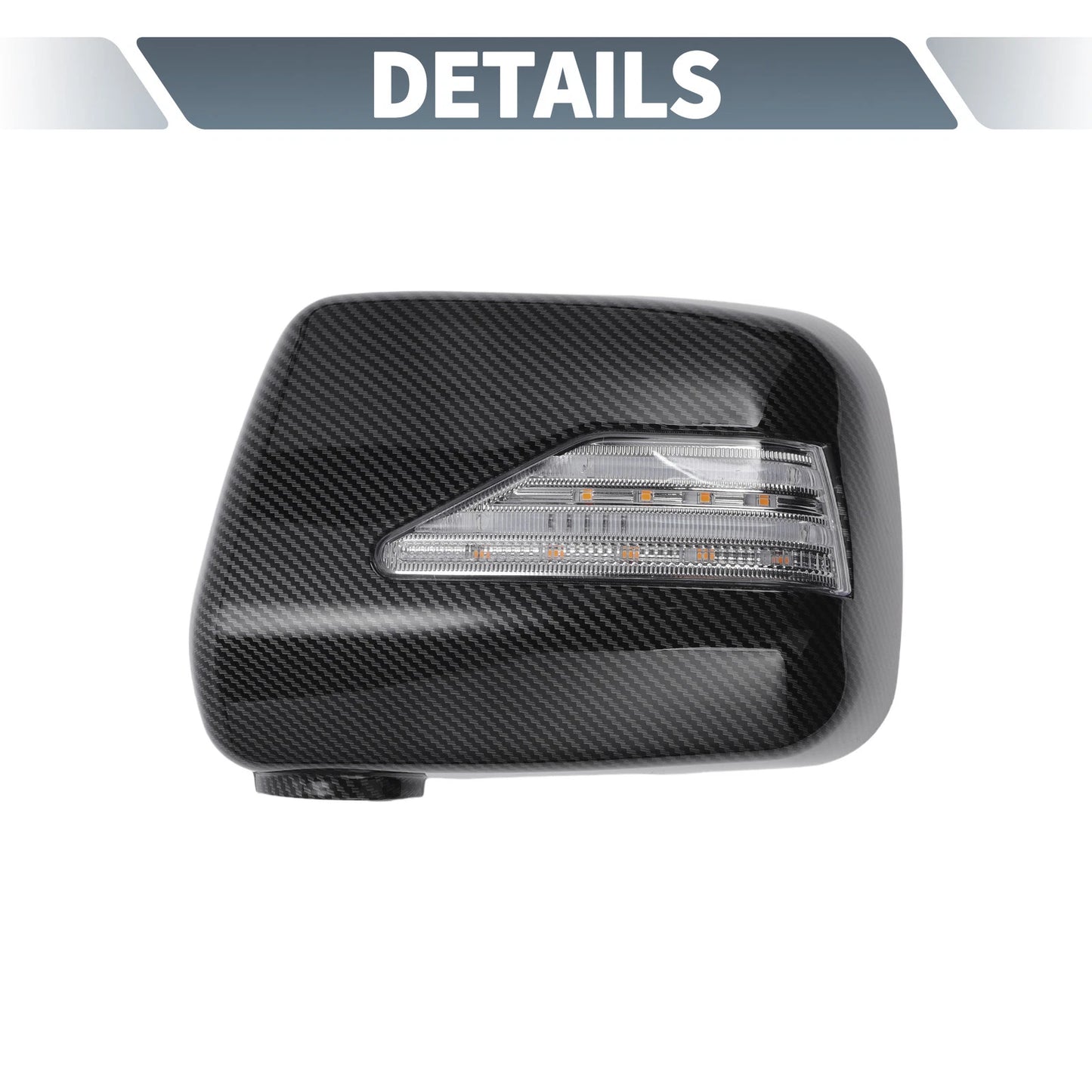 Rearview Mirror Cover Overlay with LED Black Carbon Fiber for Lexus RX300 (1999-2003)