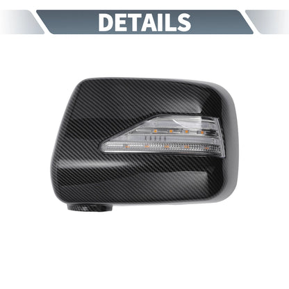 Rearview Mirror Cover Overlay with LED Black Carbon Fiber for Lexus RX300 (1999-2003)