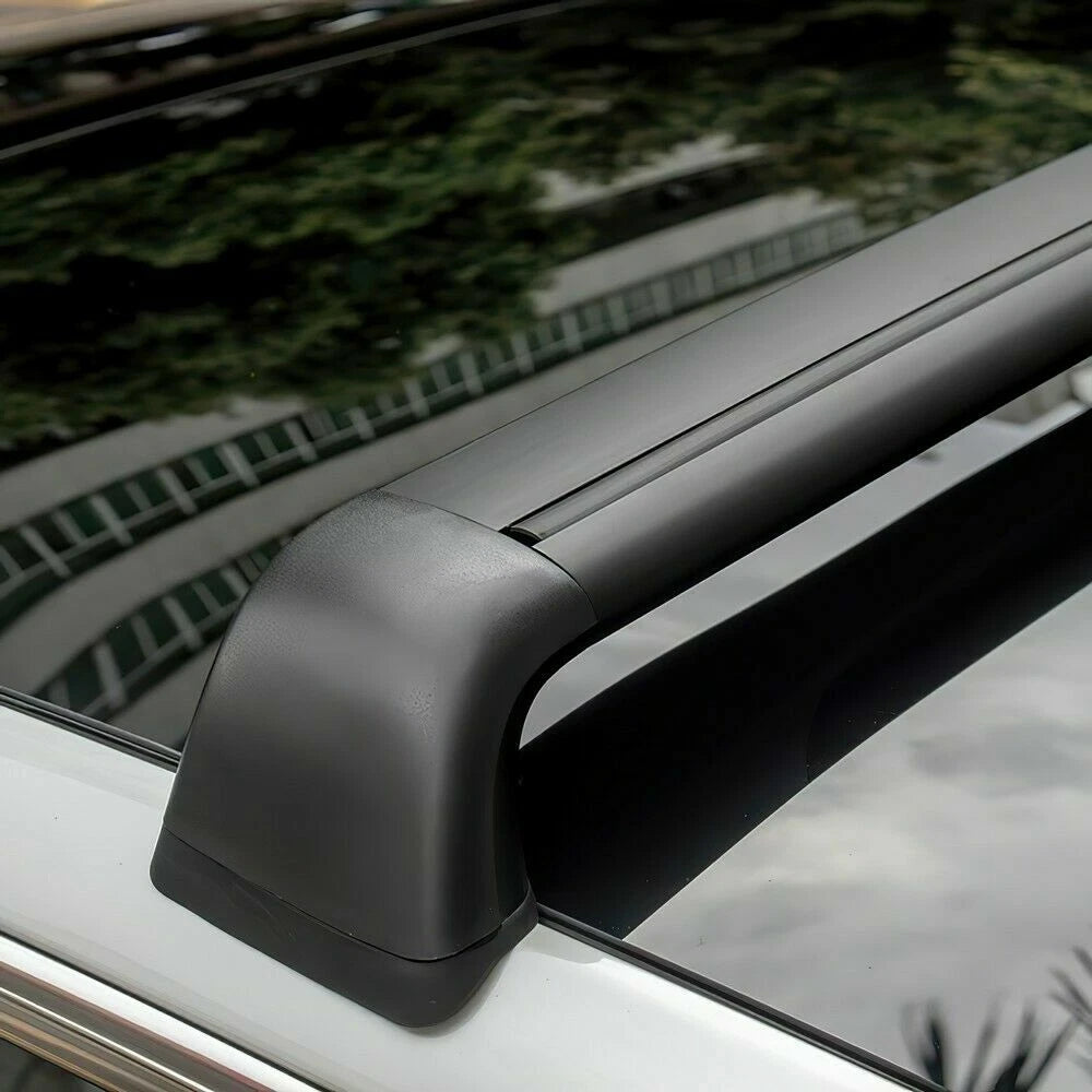 4x Black Roof Rack Cover Rail End Shells for Tesla Model 3 (2017–2023)