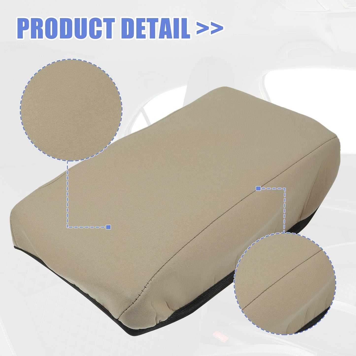 Neoprene Center Console Lid Armrest Cover Beige for Ford Edge (2015-2022)