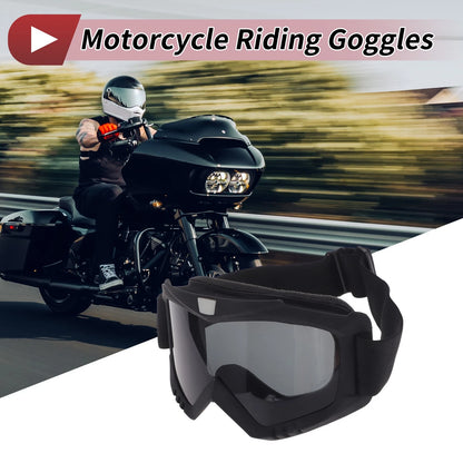 1Pc Goggles Deep Gray Lens Black Frame PC Cycling Sunglasses for Motorcycle