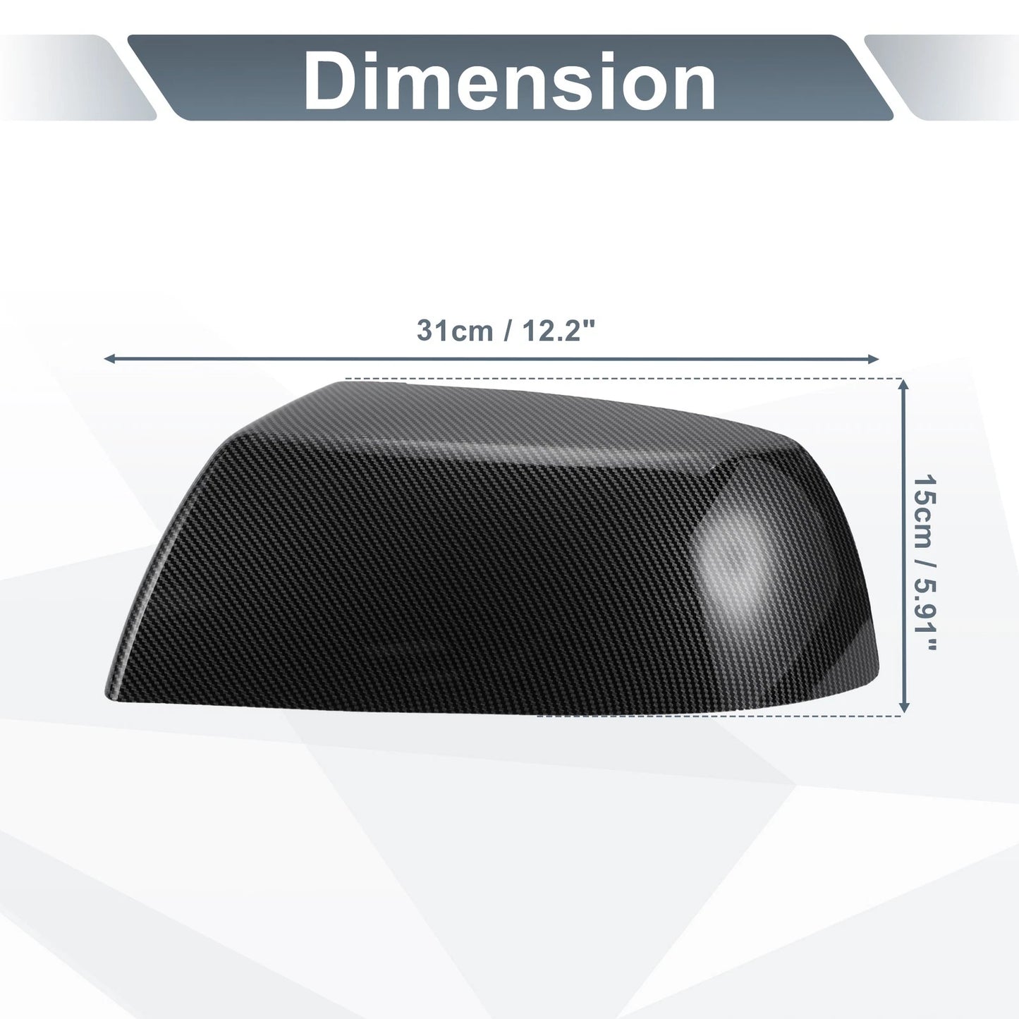 Rearview Mirror Cover Cap Black Carbon Fiber for Toyota Tundra Sequoia