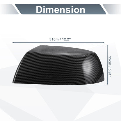 Rearview Mirror Cover Cap Black Carbon Fiber for Toyota Tundra Sequoia