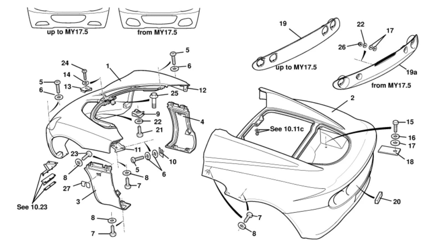 stainless steel fasteners for Lotus Elise S3 (2011–2011)