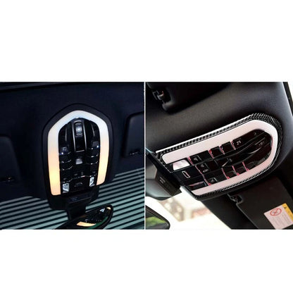 Real Carbon Fiber Roof Reading Lamp Cover Trim Fit For Porsche Macan