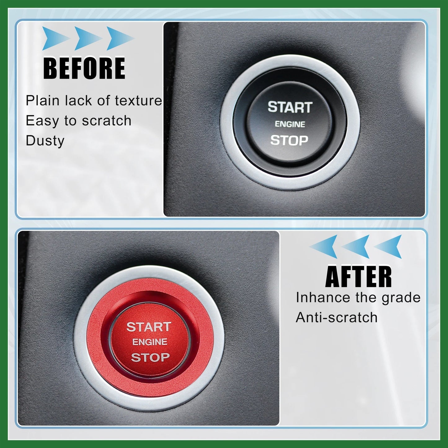 Red Start Stop Button Cover for Land Rover Discovery (2015-2023)
