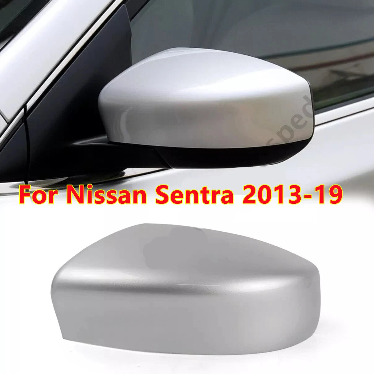 Left Silver Rearview Mirror Cap Cover for Nissan Sentra (2013–2019)