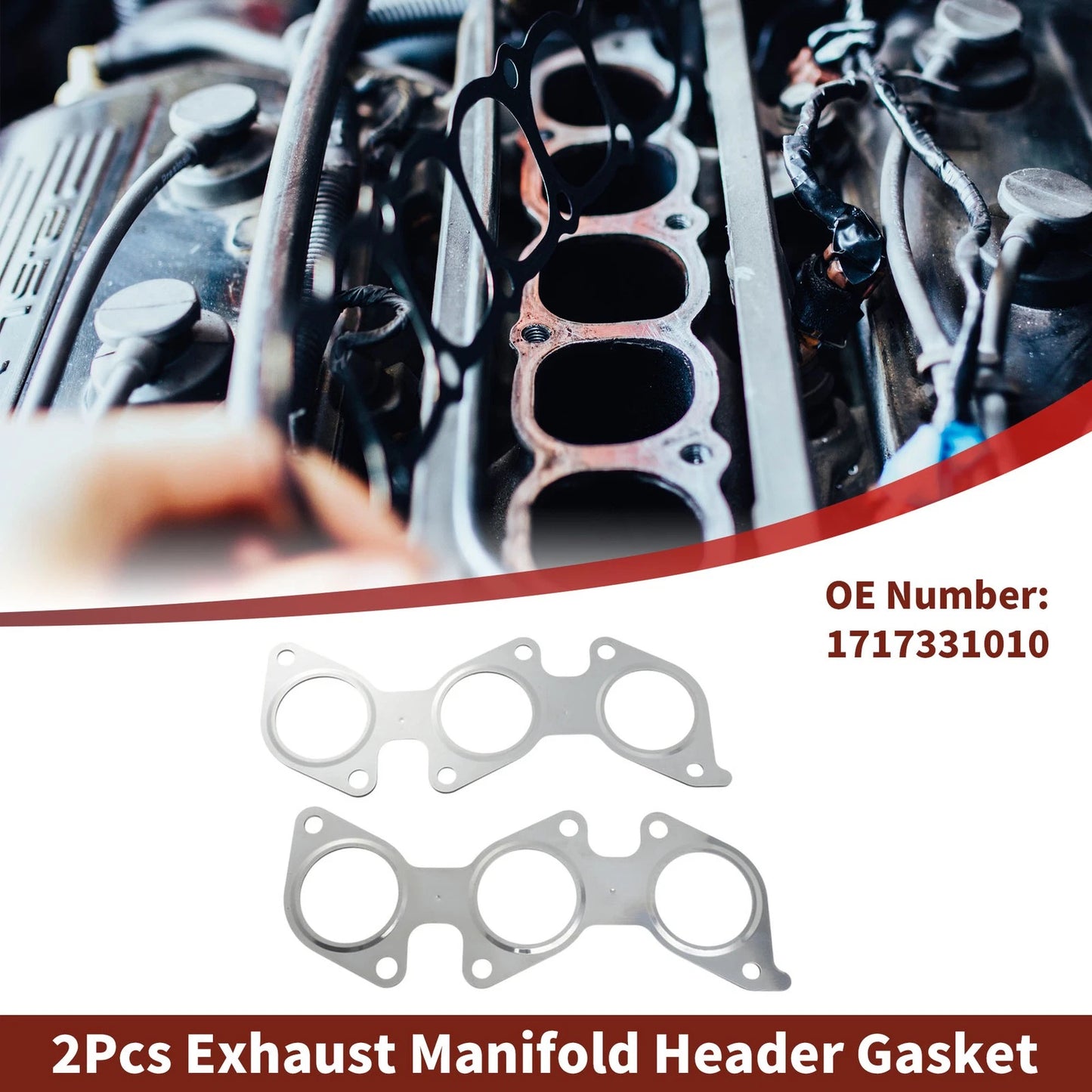 2 x Exhaust Manifold Header Gasket for Toyota Tacoma (2006–2014)