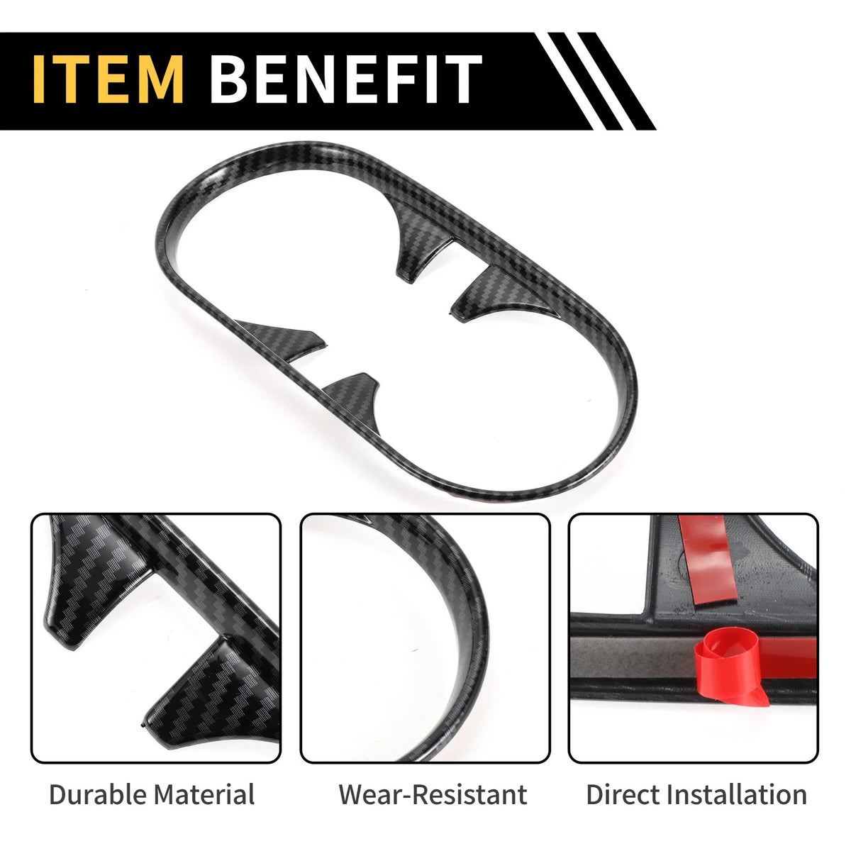 Cup Holder Cover for Chevy Colorado (23-24) Carbon Fiber Pattern