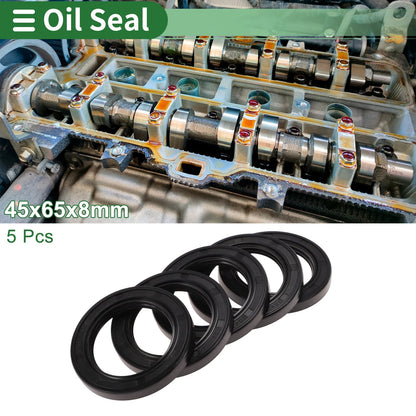 Oil Seal 45x65x8mm NBR Rubber High Pressure Black 5 Pcs for Make Model