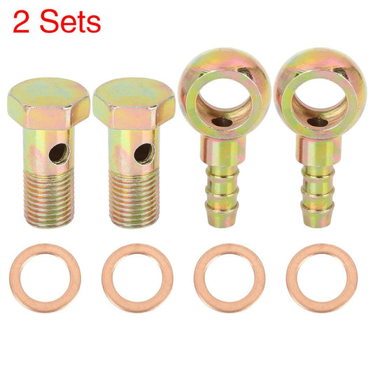 Banjo Hose Barb Bolt Fittings 2 x 12mm Diameter for Motorcycle Car