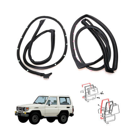 RR Door Weatherstrip Seal x2 for Toyota Land Cruiser Hardtop GRJ78 HZJ78 VDJ78