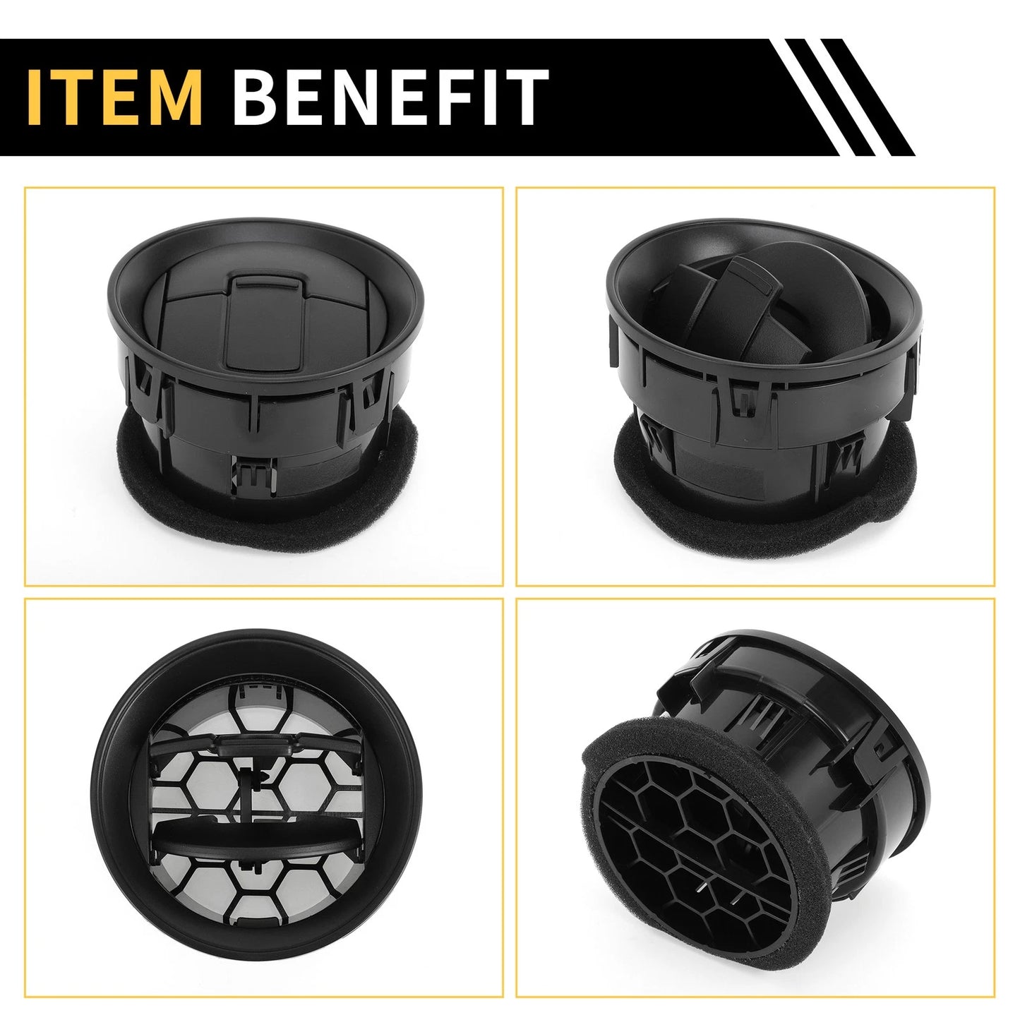 Dash AC Heater Air Vent for Ford F150 2009-2014 Center A/C Outlet Black