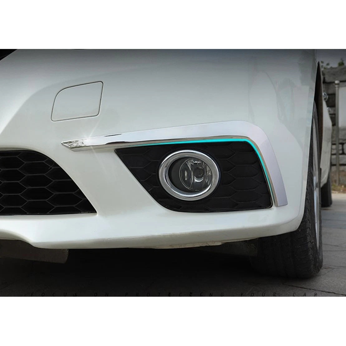 Chrome Front Fog Lamp Light Cover for Nissan Sentra (2016-2019)
