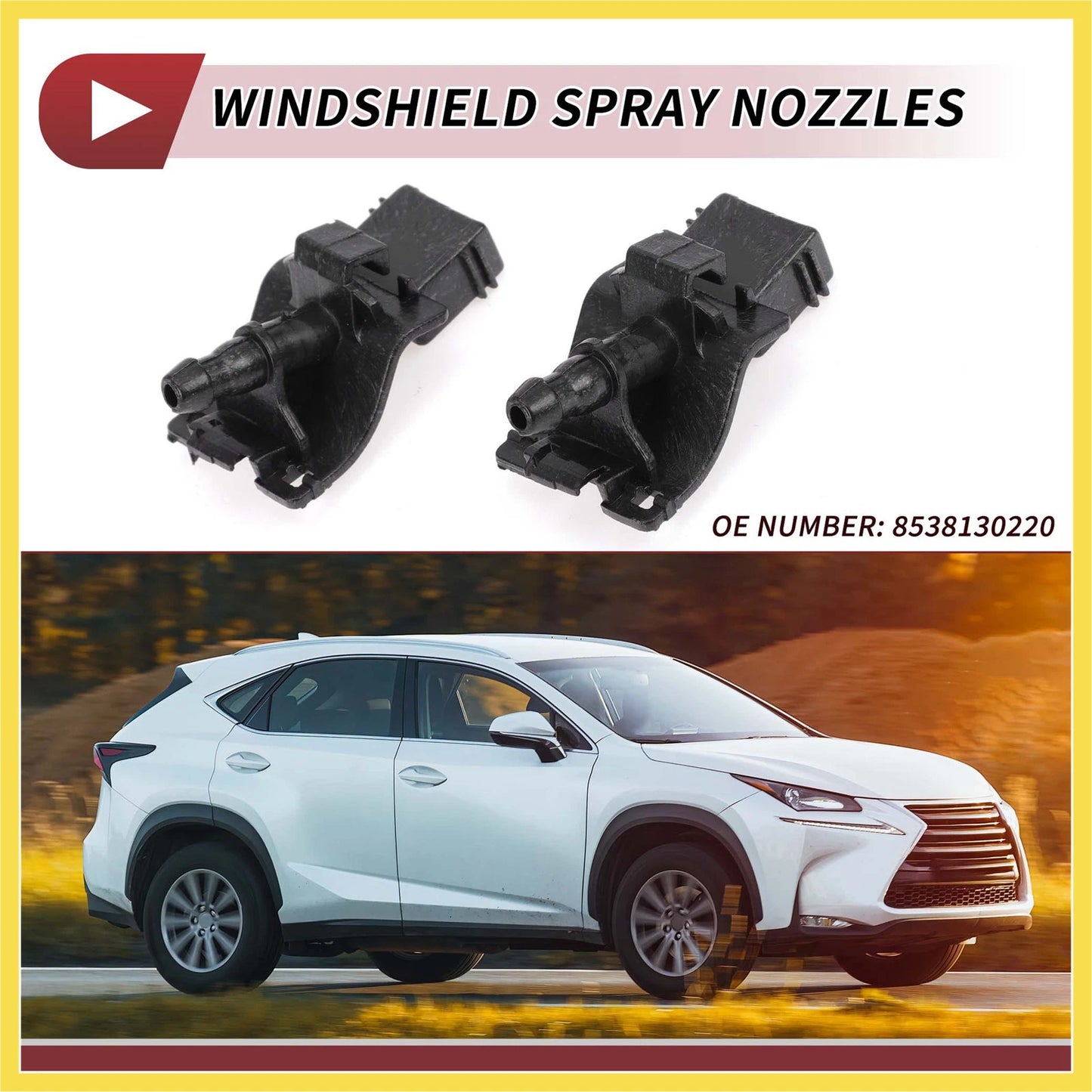 Windshield Washer Nozzle 2 x for Toyota Tacoma (2016-2023)