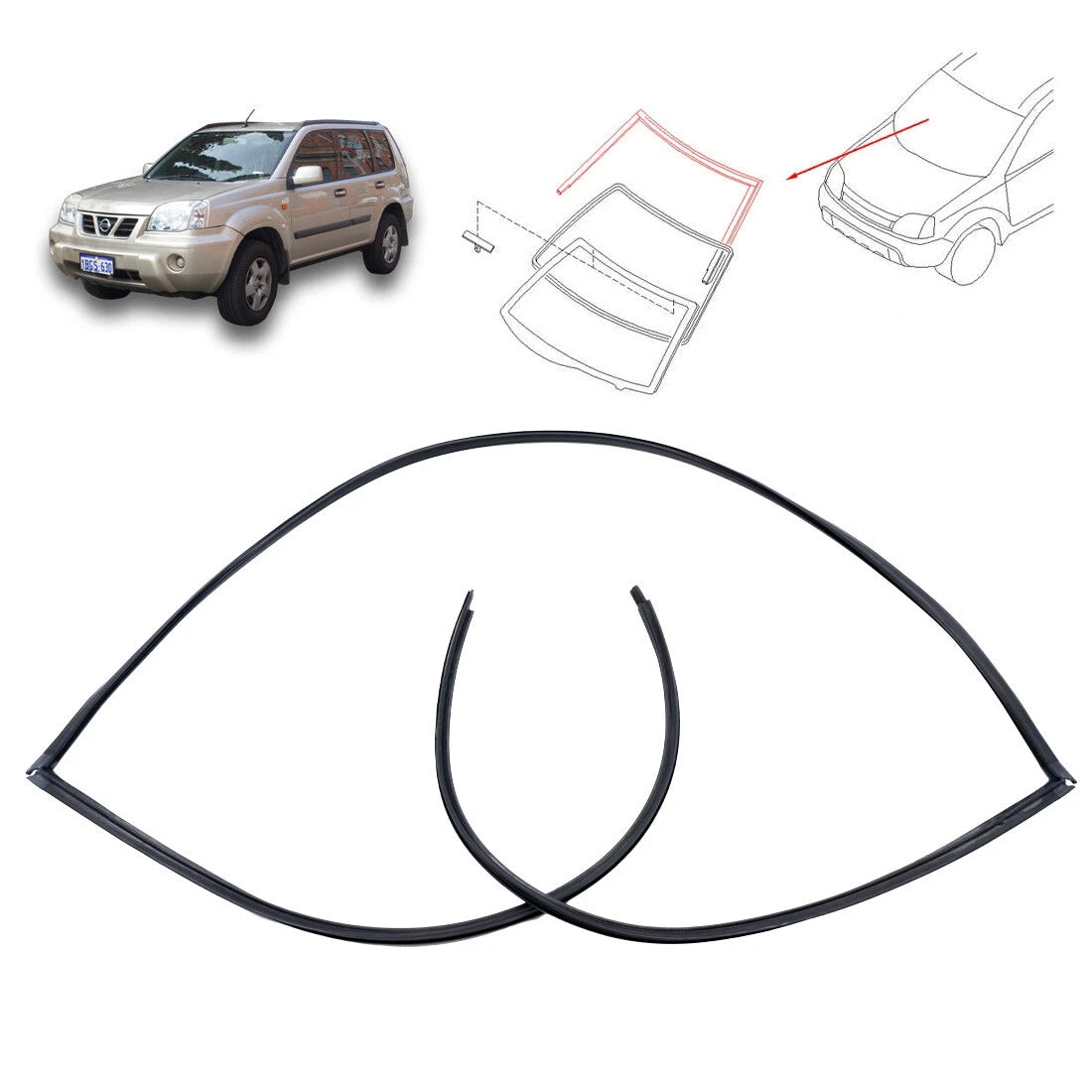 Front Upper Windshield Moulding for Nissan X-Trail T30 2000-2012
